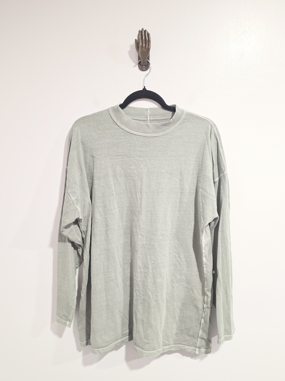 We The Free Women's Long-Sleeve Crewneck Tee in Light Sage Size Medium
